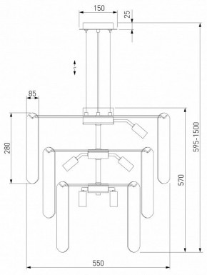 Подвесная люстра Eurosvet Claire 60171 золото в Талице - talica.ok-mebel.com | фото 5