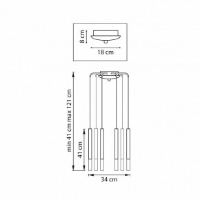 Подвесная люстра Lightstar Tubo L8T747133 в Талице - talica.ok-mebel.com | фото 3
