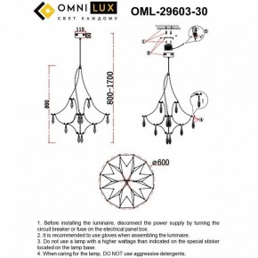 Подвесная люстра Omnilux Perelli OML-29603-30 в Талице - talica.ok-mebel.com | фото 10