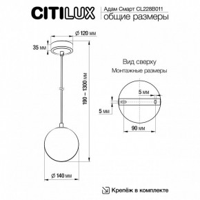 Подвесной светильник Citilux Адам Смарт CL228B011 в Талице - talica.ok-mebel.com | фото 5