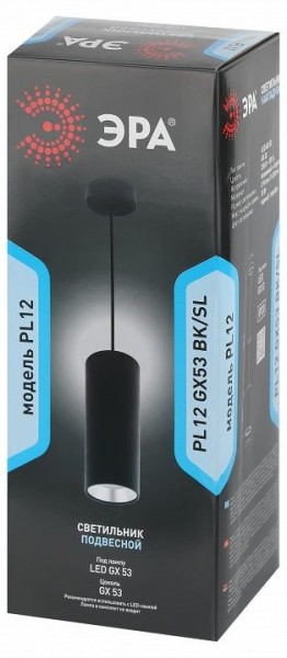 Подвесной светильник Эра  PL12 GX53 BK/SL в Талице - talica.ok-mebel.com | фото 6