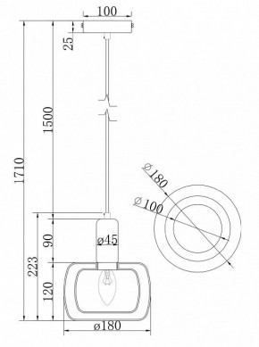 Подвесной светильник Maytoni Vision MOD411PL-01G в Талице - talica.ok-mebel.com | фото 7