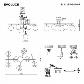 Потолочная люстра EVOLUCE SIERRA SLE1195-302-07 в Талице - talica.ok-mebel.com | фото 7