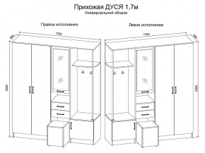 Прихожая Дуся 1.7 УНИ (Дуб Бунратти/Белый Бриллиант) в Талице - talica.ok-mebel.com | фото 2