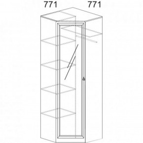 Шкаф угловой №621 "Инна" (угол 770*770) Денвер темный в Талице - talica.ok-mebel.com | фото 2