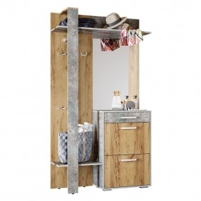 Прихожая Кензо (крафт/бетон) вешалка+шкаф в Талице - talica.ok-mebel.com | фото 2