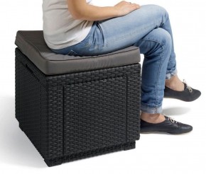 Пуфик Куб с подушкой (Cube with cushion) графит - прохладный серый в Талице - talica.ok-mebel.com | фото 2