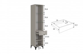 РИЧ Шкаф однодверный со стеклом в Талице - talica.ok-mebel.com | фото 3