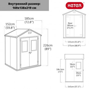 Сарай Манор 6*5 TWF (два окна на фасаде) MANOR 6x5 DD (two windows at the front) в Талице - talica.ok-mebel.com | фото 2