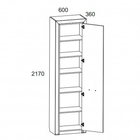 Шкаф 1D, OLIVIA, цвет вудлайн крем/дуб анкона в Талице - talica.ok-mebel.com | фото 2