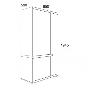 Шкаф 2D/TYP 20A, LINATE ,цвет белый/сонома трюфель в Талице - talica.ok-mebel.com | фото 3