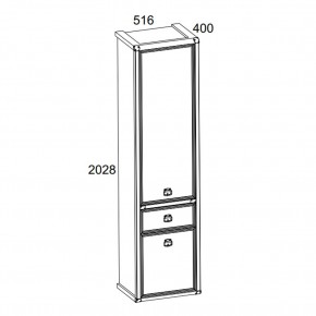 Шкаф 2D1S, MAGELLAN, цвет Сосна винтаж в Талице - talica.ok-mebel.com | фото 2