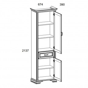 Шкаф 2D1S, MONAKO, цвет Сосна винтаж/дуб анкона в Талице - talica.ok-mebel.com | фото 3