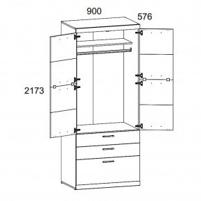 Шкаф 2D3S OSKAR , цвет дуб Санремо в Талице - talica.ok-mebel.com | фото 3