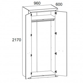 Шкаф 2DG, OLIVIA, цвет вудлайн крем/дуб анкона в Талице - talica.ok-mebel.com | фото 2