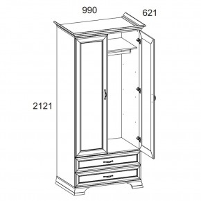 Шкаф 2DG2S, TIFFANY, цвет вудлайн кремовый в Талице - talica.ok-mebel.com | фото 3