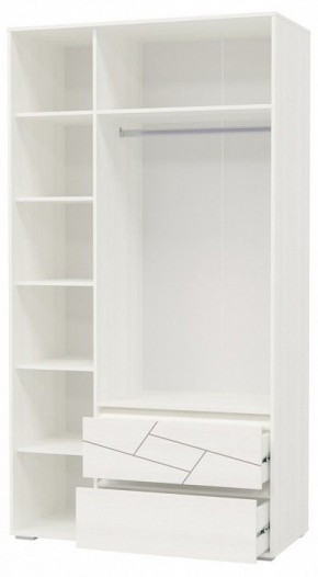 АДЕЛИНА Шкаф 3-х дверный с 2-мя ящ (белый рамух) в Талице - talica.ok-mebel.com | фото 2