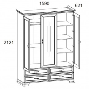 Шкаф 3D4S Z, TIFFANY, цвет вудлайн кремовый в Талице - talica.ok-mebel.com | фото