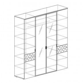 Шкаф 4-дверный с зеркалом Дели №79 белый софт-тач в Талице - talica.ok-mebel.com | фото 2