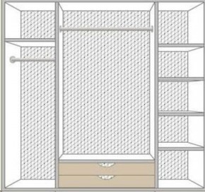 Шкаф 4-х дверный с зеркалами (02.144) Рома (беж) в Талице - talica.ok-mebel.com | фото 2