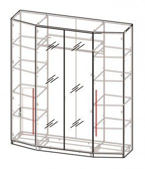 Шкаф 4-х дверный с зеркалом Шк63.1 МС Роксана (ЯШС) в Талице - talica.ok-mebel.com | фото