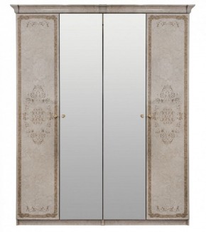 Шкаф 4-х створчатый (1+2+1) с Зеркалом "Патрисия" (крем) в Талице - talica.ok-mebel.com | фото 1