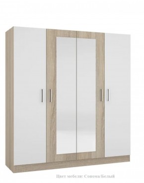 Шкаф 4-х створчатый Леси + Зеркало в Талице - talica.ok-mebel.com | фото 3