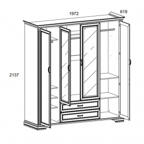 Шкаф 4D2S Z , MONAKO, цвет Сосна винтаж в Талице - talica.ok-mebel.com | фото