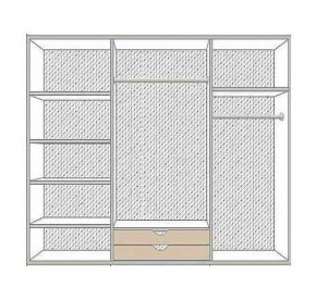 Шкаф 6-и дверный с зеркалами (01.146) Роза (беж) в Талице - talica.ok-mebel.com | фото 2