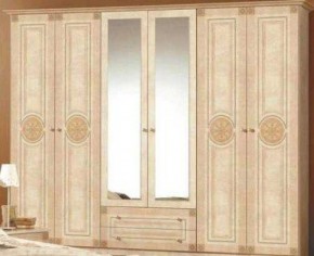 Шкаф 6-и дверный с зеркалами (02.146) Рома (беж) в Талице - talica.ok-mebel.com | фото 1