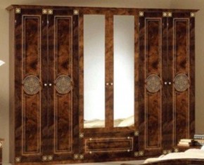 Шкаф 6-и дверный с зеркалами (02.146) Рома (орех) в Талице - talica.ok-mebel.com | фото