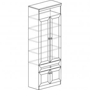 Шкаф для книг №611 Инна Денвер темный в Талице - talica.ok-mebel.com | фото 2