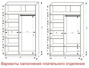 Шкаф-купе 1400 серии SOFT D6+D6+B2+PL3 (2 ящика+2штанги) профиль «Капучино» в Талице - talica.ok-mebel.com | фото 7