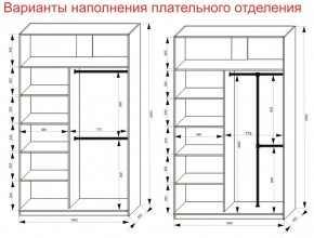 Шкаф-купе 1400 серии SOFT D6+D6+B2+PL3 (2 ящика+2штанги) профиль «Капучино» в Талице - talica.ok-mebel.com | фото 8