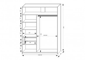 Шкаф-купе 1500 серии NEW CLASSIC K3+K3+B2+PL1 (2 ящика+1 штанга) профиль «Капучино» в Талице - talica.ok-mebel.com | фото 3