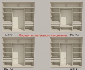 Шкаф-купе 2100 серии SOFT D2+D7+D3+B22+PL2 (по 2 ящика лев/прав+1штанга+1полка) профиль «Графит» в Талице - talica.ok-mebel.com | фото 6