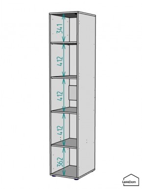 Шкаф Linnea MHR-1-2 2050х400х510 (ДВ-М 11.1.25) в Талице - talica.ok-mebel.com | фото 3
