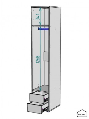 Шкаф Linnea MHR-1-3 2050х400х510 (ДВ-М 11.1.25) в Талице - talica.ok-mebel.com | фото 3