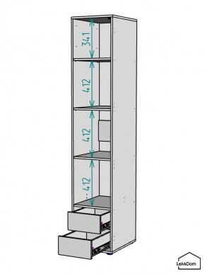 Шкаф Linnea MHR-1-4 2050х400х510 (ДВ-М 11.1.25) в Талице - talica.ok-mebel.com | фото 3
