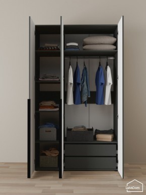 Шкаф Linnea MHR-3-2 2050х1200х510 (Графит-М 11.1.25) в Талице - talica.ok-mebel.com | фото 5