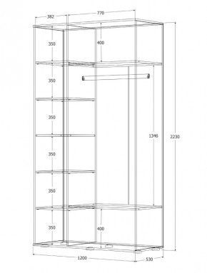 Шкаф Норден 1200 (Дуб Крафт белый) в Талице - talica.ok-mebel.com | фото 3