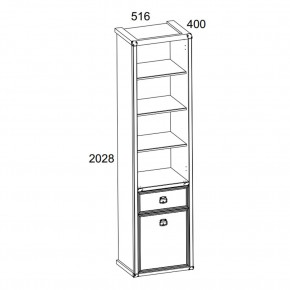 Шкаф открытый 1D1S, MAGELLAN, цвет Сосна винтаж в Талице - talica.ok-mebel.com | фото 2