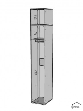 Шкаф с антресолью Linnea MHR-1A-1 2450х400х510 (ДВ-М 11.1.25) в Талице - talica.ok-mebel.com | фото 3