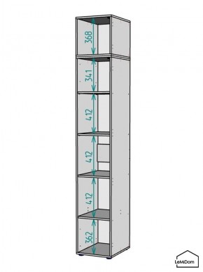 Шкаф с антресолью Linnea MHR-1A-2 2450х400х510 (ДВ-М 11.1.25) в Талице - talica.ok-mebel.com | фото 3