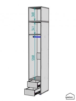 Шкаф с антресолью Linnea MHR-1A-3 2450х400х510 (ДВ-М 11.1.25) в Талице - talica.ok-mebel.com | фото 3