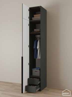 Шкаф с антресолью Linnea MHR-1A-3 2450х400х510 (Графит-М 11.1.25) в Талице - talica.ok-mebel.com | фото 5