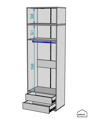 Шкаф с антресолью Linnea MHR-2A-3 2450х800х510 (ДВ-М 11.1.25) в Талице - talica.ok-mebel.com | фото 3