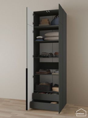 Шкаф с антресолью Linnea MHR-2A-3 2450х800х510 (Графит-М 11.1.25) в Талице - talica.ok-mebel.com | фото 6