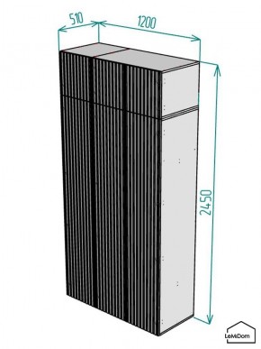 Шкаф с антресолью Linnea MHR-3POA-1 2450х1200х510 (Белый-М 11.1.2) в Талице - talica.ok-mebel.com | фото 2