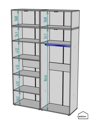 Шкаф с антресолью Linnea MHR-4A-1 2450х1600х510 (Графит-М 11.1.25) в Талице - talica.ok-mebel.com | фото 3